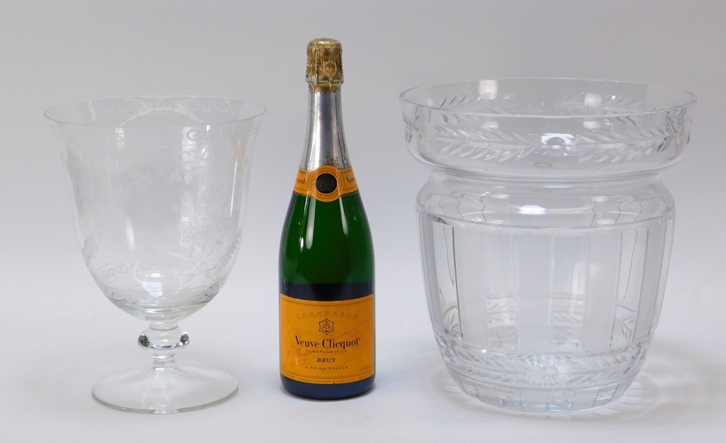 2 ANTIQUE EUROPEAN CUT GLASS WINE