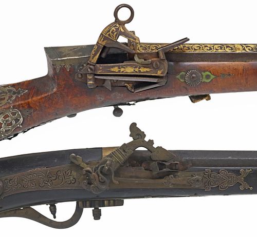(2) ANTIQUE FLINTLOCK LONG GUNS(lot