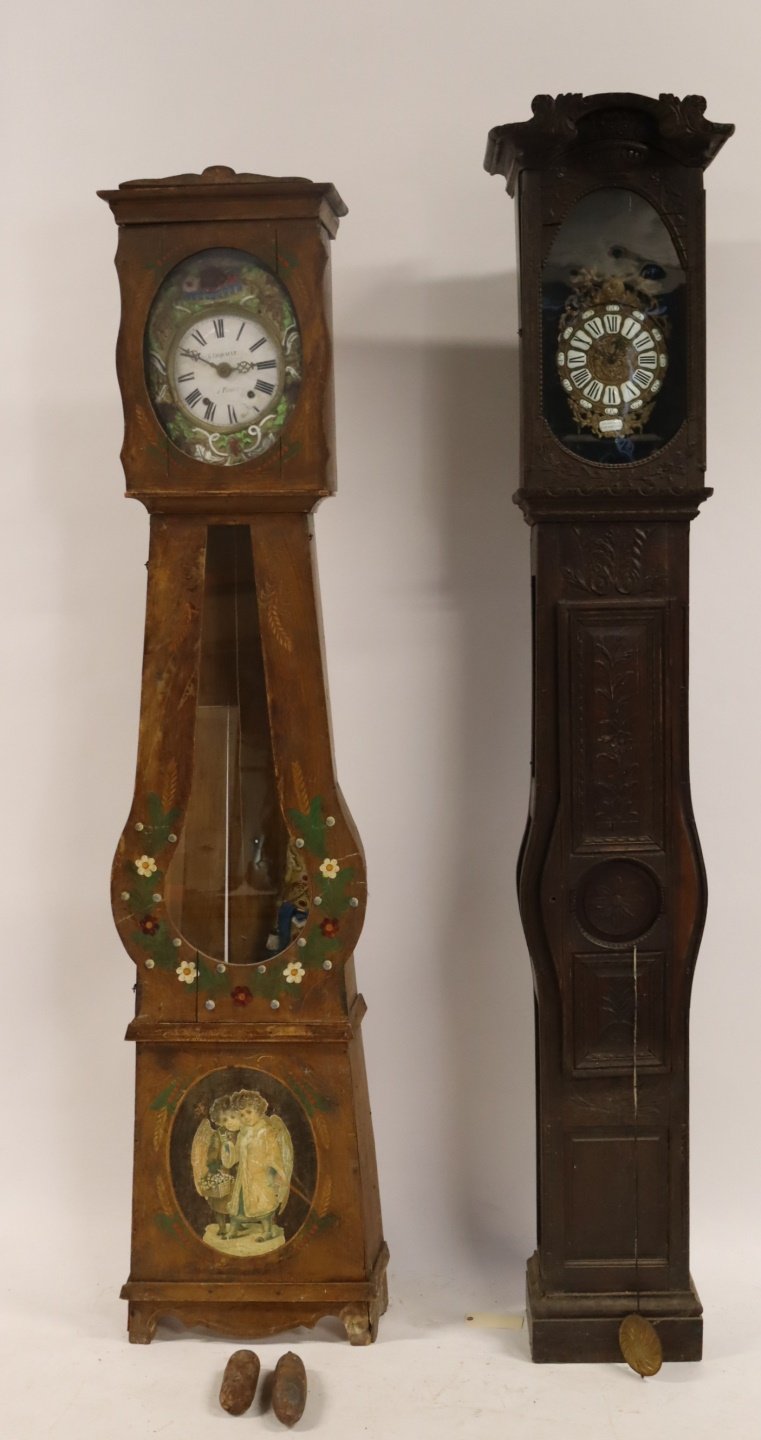 2 ANTIQUE FRENCH GRANDFATHER