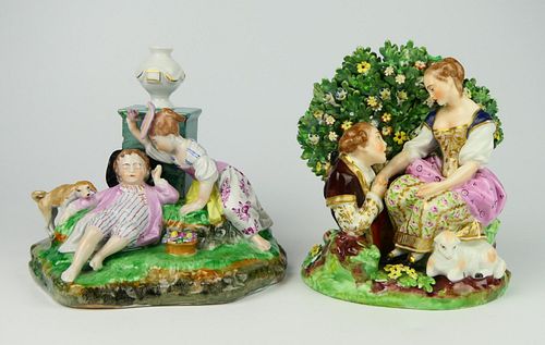 2 ANTIQUE GERMAN PORCELAIN