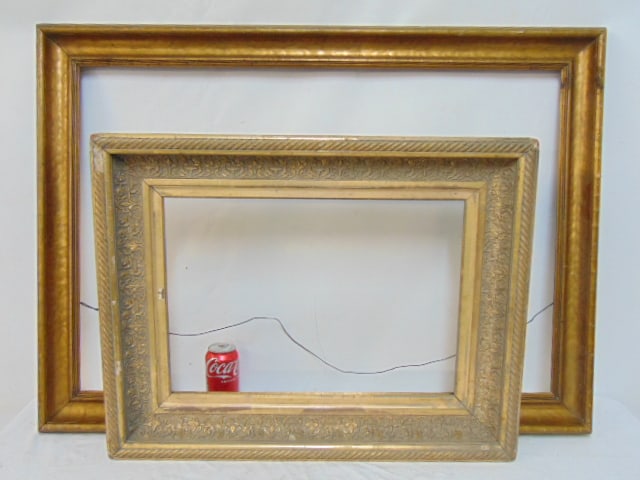 2 ANTIQUE GILT FRAMES, LARGE GILT