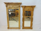 2 ANTIQUE GILT MIRRORS, COLUMN