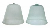 (2) ANTIQUE GLASS CLOCHE DOME
