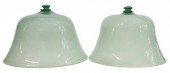 (2) ANTIQUE GLASS CLOCHE DOME