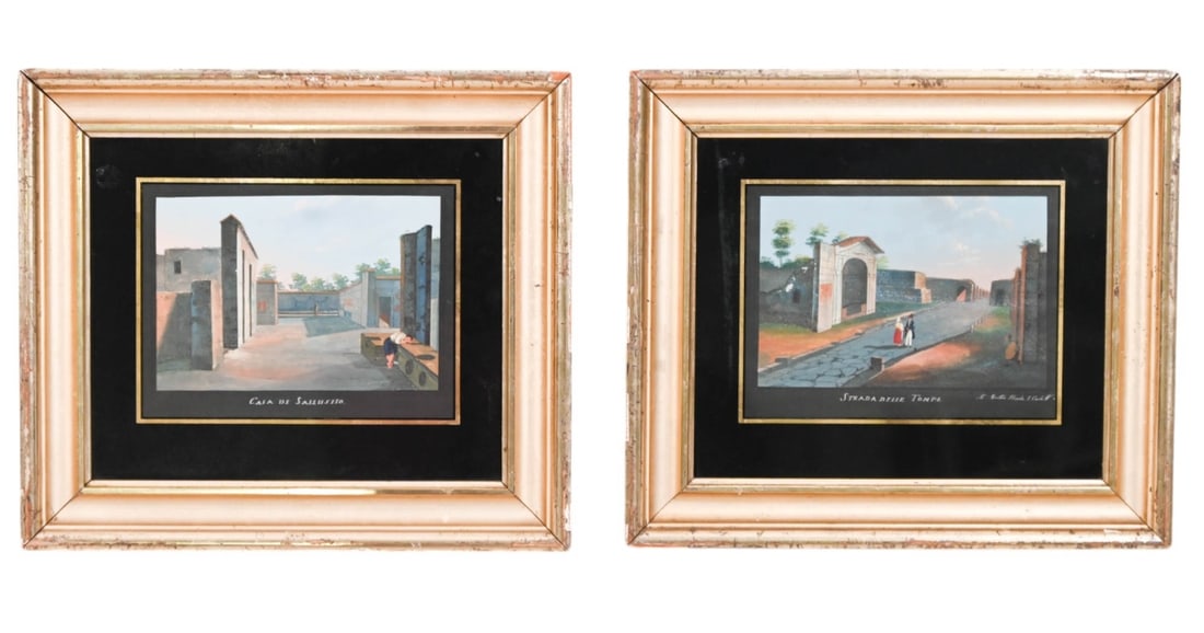 2 ANTIQUE GRAND TOUR PAINTINGS