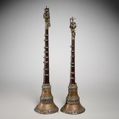 (2) ANTIQUE HIMALAYAN DUNG CHE