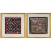 (2) ANTIQUE INDIAN FRAMED EMBR