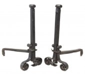 (2) ANTIQUE LARGE RUSTIC WROUG