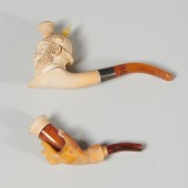 (2) ANTIQUE MEERSCHAUM PIPES,