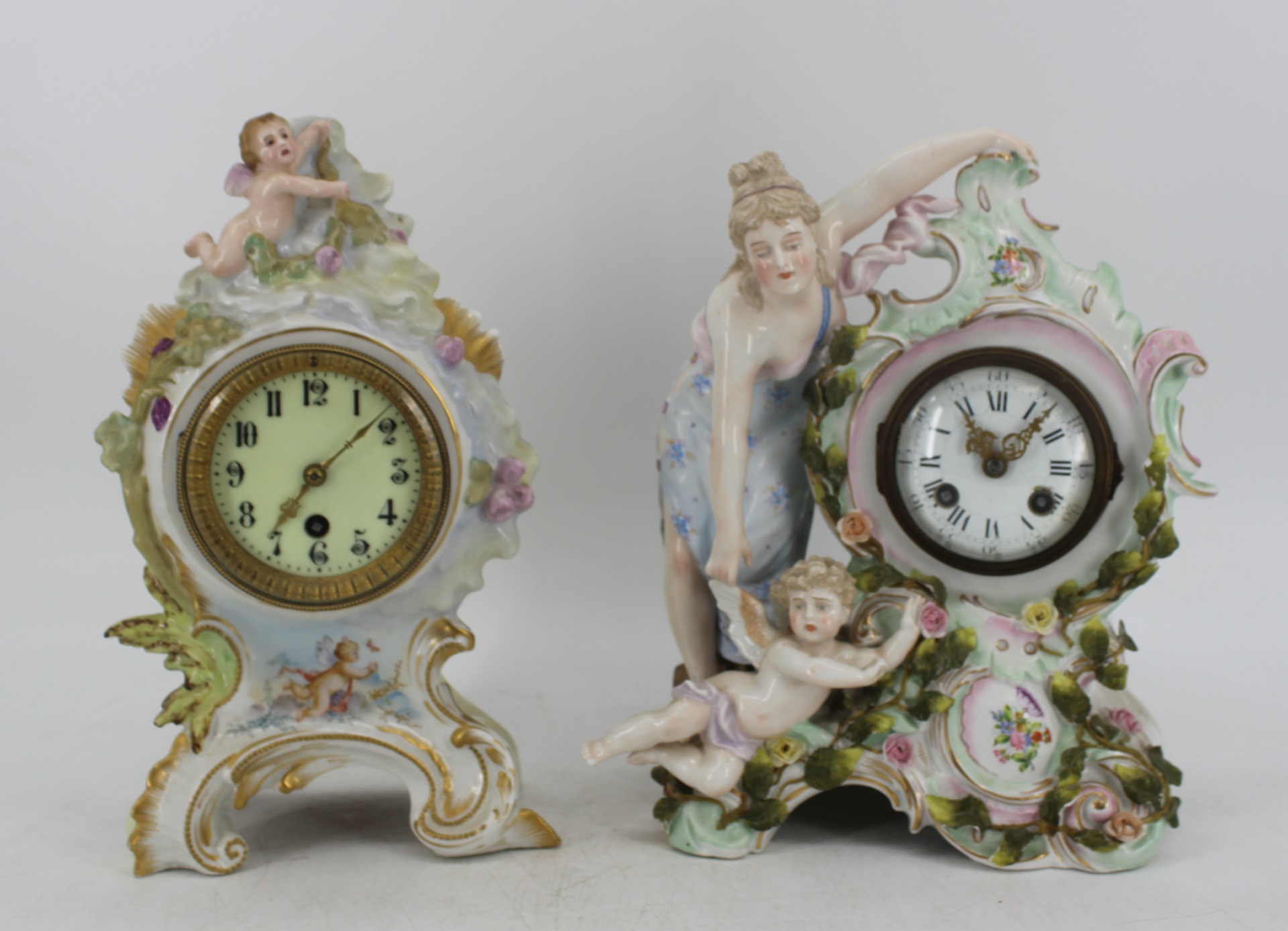 2 ANTIQUE MEISSEN STYLE PORCELAIN