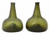(2) ANTIQUE ONION FORM OLIVE G