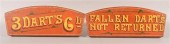 2 ANTIQUE PAINT DECORATED DART