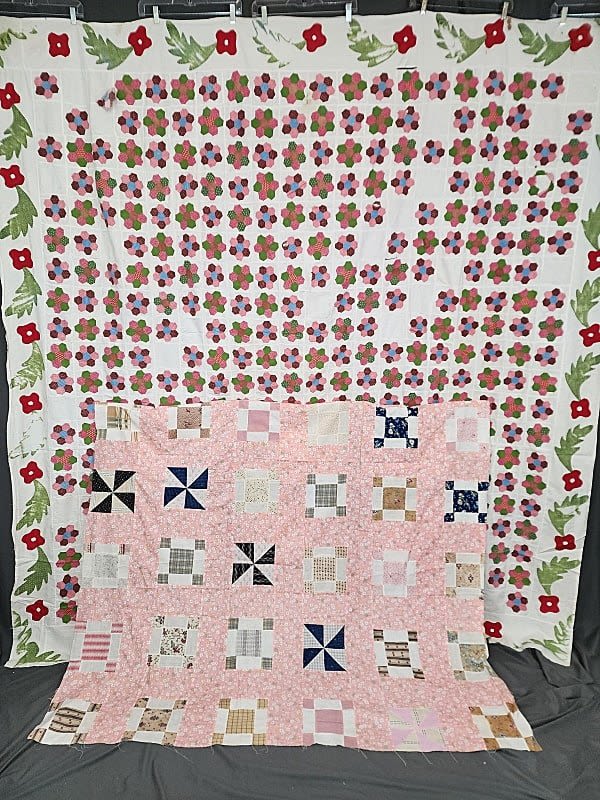 2 Antique Quilt Tops As Is.