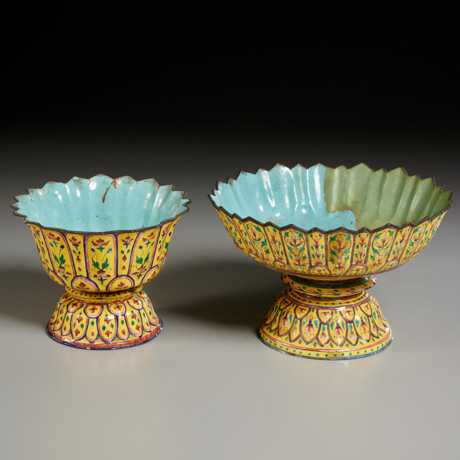 (2) ANTIQUE ROYAL THAI ENAMELED