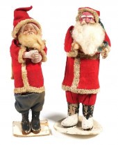 2 ANTIQUE SANTA CLAUS PAPER MA