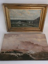 2 ANTIQUE SEASCAPE PAINTINGSLo