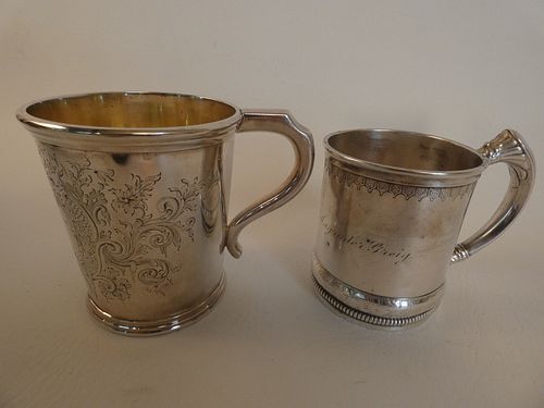 2 ANTIQUE SILVER CUPSLot of 2