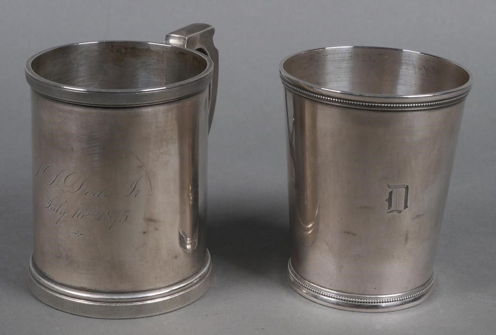 (2) ANTIQUE SOUTHERN COIN SILVER