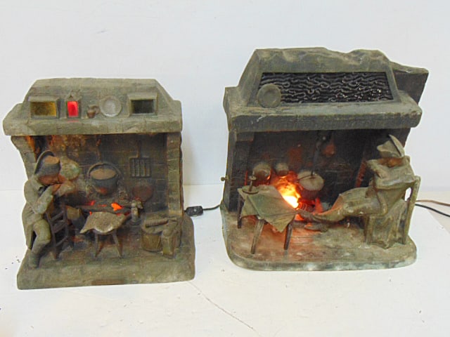 2 ANTIQUE SPELTER NAPOLEON THEMED