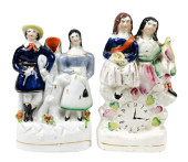 2 ANTIQUE STAFFORDSHIRE PORCEL