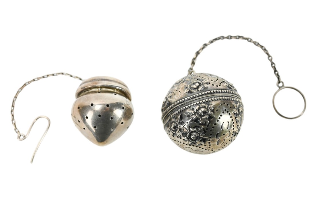 2 ANTIQUE STERLING SILVER TEA