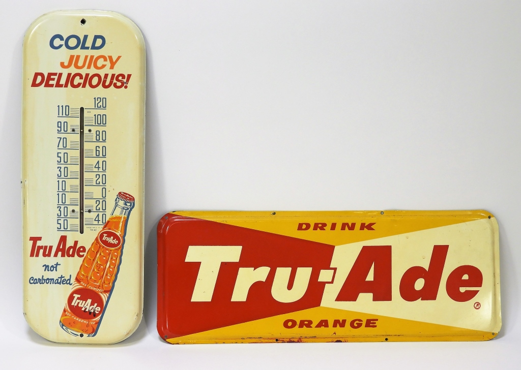 2 ANTIQUE TIN TRU-ADE ADVERTISING