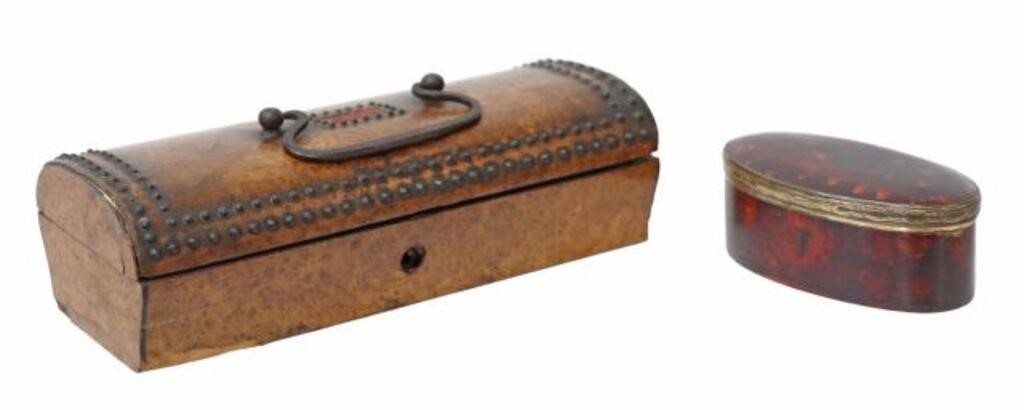 (2) ANTIQUE WOOD TABLE BOXES,