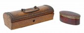 (2) ANTIQUE WOOD TABLE BOXES,