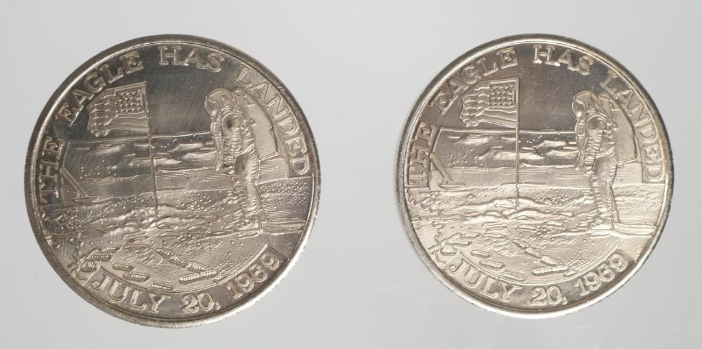 (2) APOLLO 11 COINS SPACE