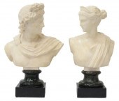 (2) APOLLO & DIANA CARVED ALAB