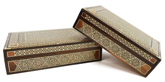 (2) ARABESQUE BONE & MOP INLAID