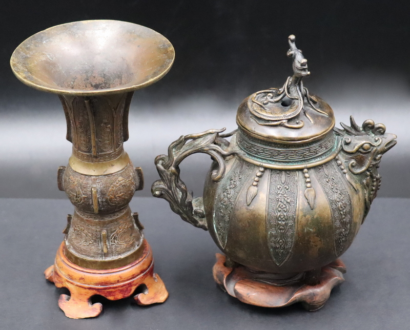 (2) ARCHAIC STYLE CHINESE BRONZE