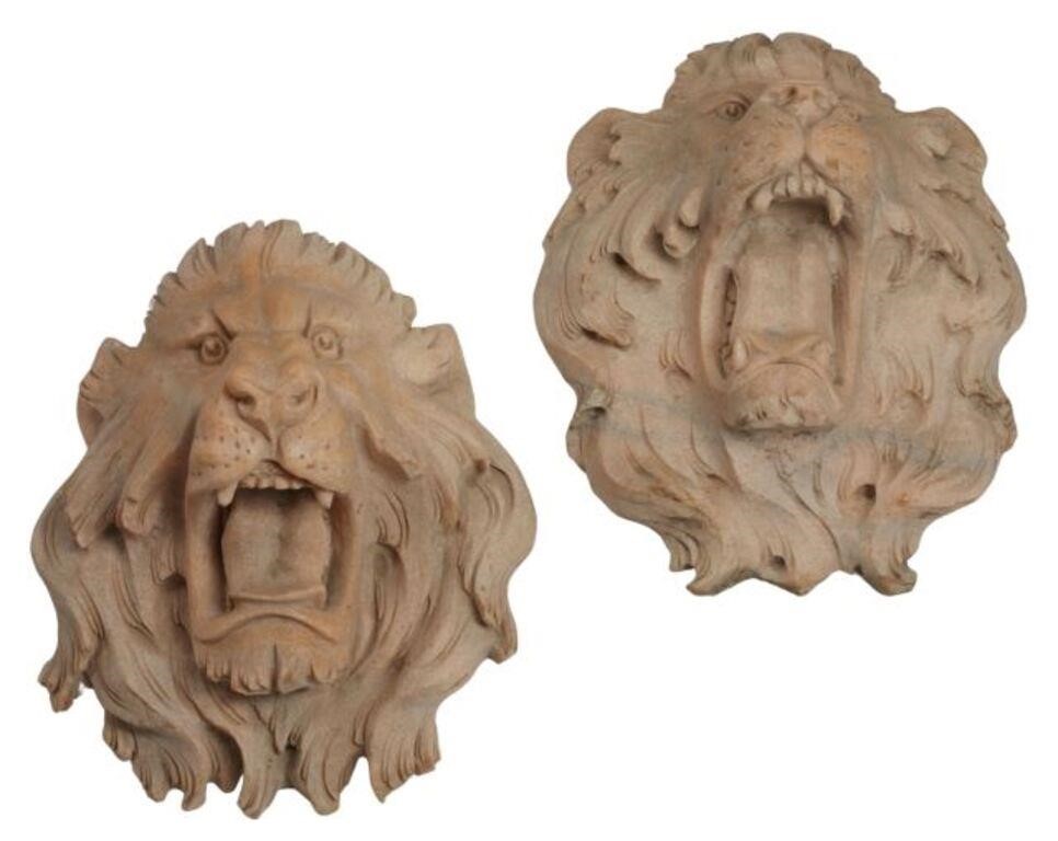 (2) ARCHITECTURAL CARVED MARBLE