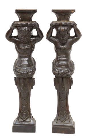 2) ARCHITECTURAL CARVED OAK