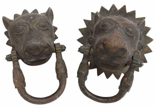 (2) ARCHITECTURAL CAST IRON FIGURAL