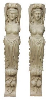 (2) ARCHITECTURAL WINGED FEMAL