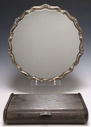 (2) ART DECO CERUSED OAK TABLE