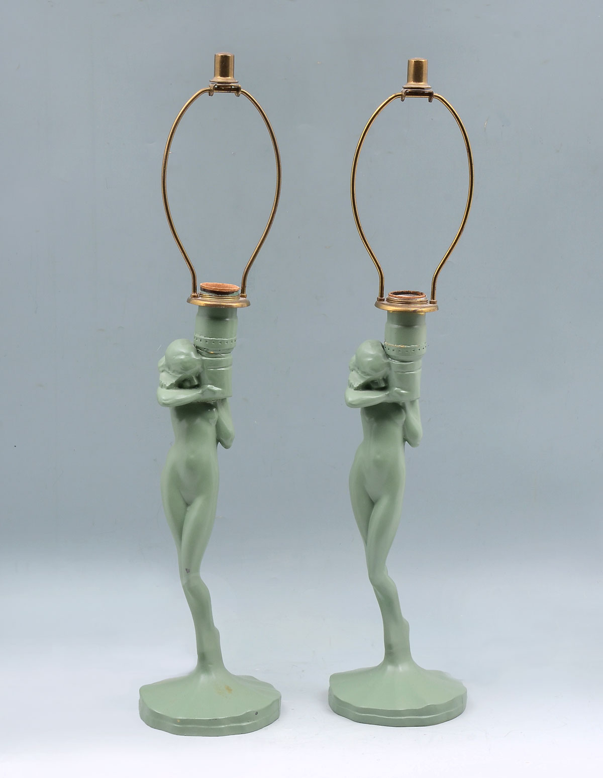 2 ART DECO NUDE FRANKART LAMPS: 2