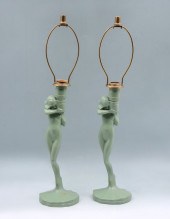 2 ART DECO NUDE FRANKART LAMPS