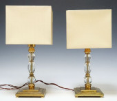 (2) ART DECO PERIOD CUT CRYSTA