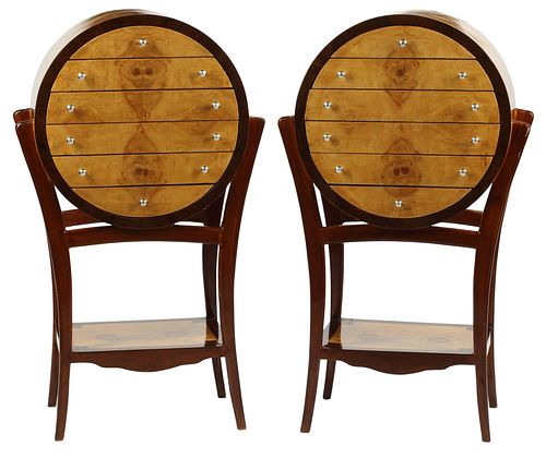 (2) ART DECO STYLE BARREL-FORM