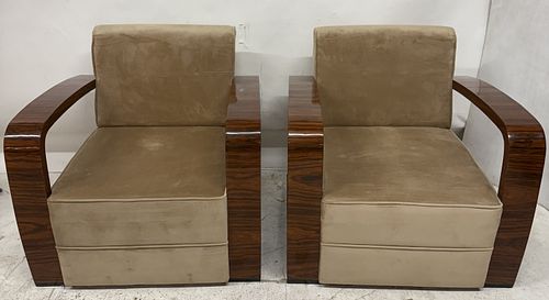 (2) ART DECO STYLE BEIGE