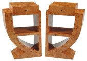 (2) ART DECO STYLE BURLWOOD SI