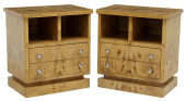(2) ART DECO STYLE BURLWOOD TW