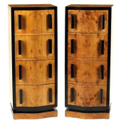 (2) ART DECO STYLE BURLWOOD &A