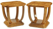 (2) ART DECO STYLE BURLWOOD VE