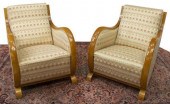 (2) ART DECO STYLE RECLINED LO