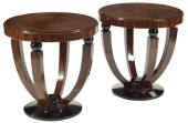 (2) ART DECO STYLE ROUND SIDE