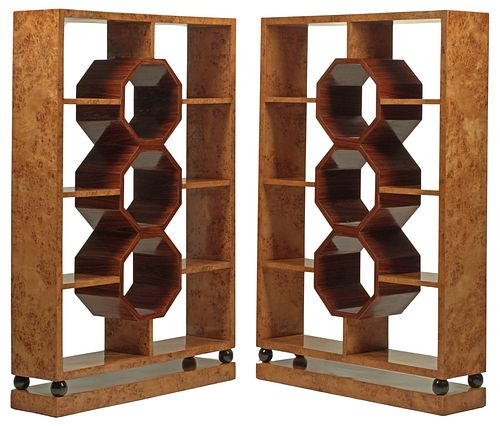 (2) ART DECO STYLE TWO-TONE