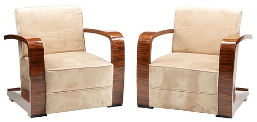 (2) ART DECO STYLE VELVET